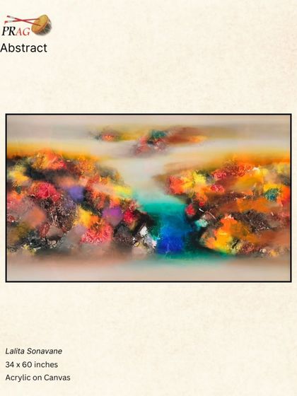 A dreamlike abstract landscape by Lalita Sonavane, where soft, blended colors create a sense of depth and ethereal beauty.