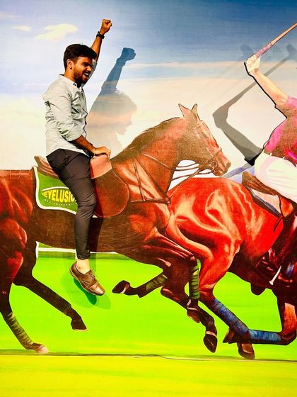 Another interactive 3D painting, this one depicting a polo match.