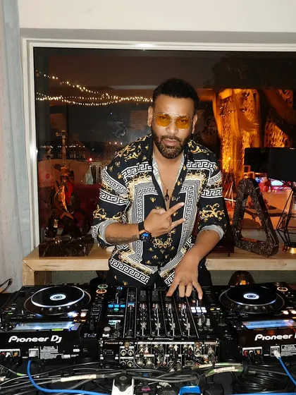 At the console during a private party in Dubai. The view was incredible, and the energy was even better.