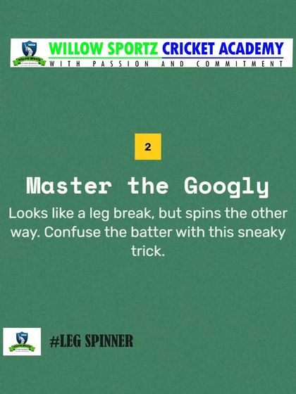 A tip on mastering the googly, a key weapon for any leg spinner. We teach our bowlers how to disguise this tricky delivery.