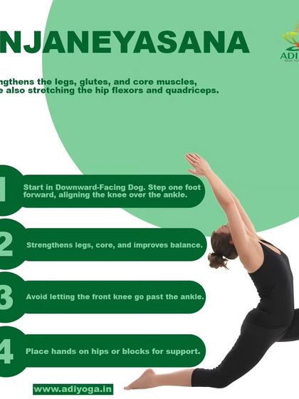 Anjaneyasana, or Low Lunge, is a fantastic pose for strengthening the legs and core while stretching the hip flexors. This guide shows the correct alignment to practice effectively.
