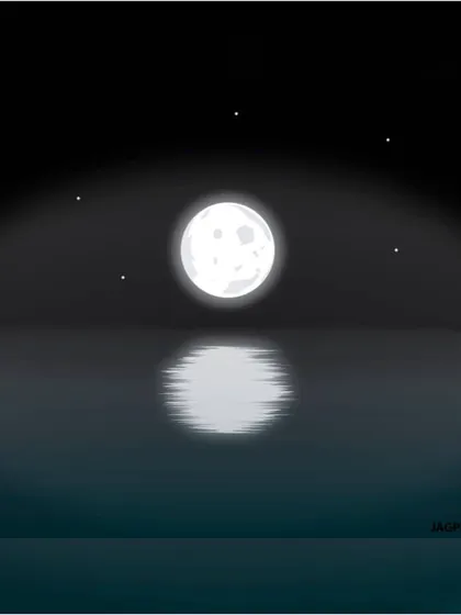 The moon's reflection on the water. This piece was inspired by a Rumi quote about drinking the moon's reflection. It captures the calm and mystery of the night ocean.