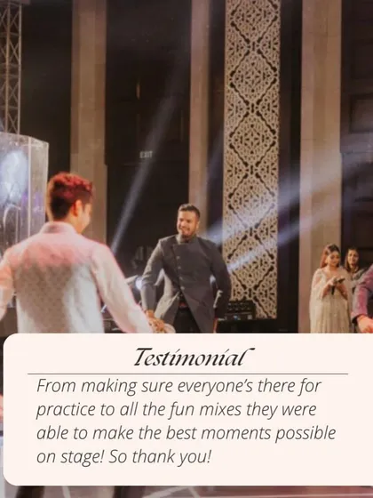 "From making sure everyone's there for practice to all the fun mixes they were able to make the best moments possible on stage! So thank you!" I manage the entire process to ensure a smooth and fun experience for everyone.