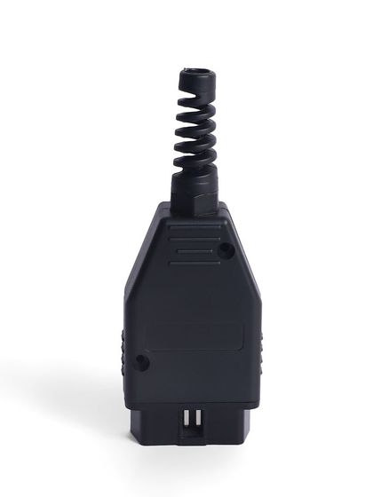 A clean, professional shot of a black car GPS tracking device on a white background. We photograph electronics with precision to highlight their design and features.