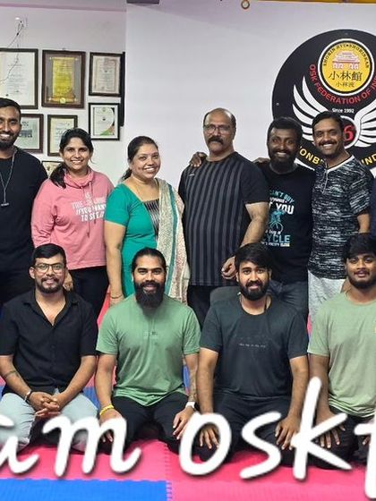 A group photo of Team OSKFI. This is the core team of instructors and senior students who help run the federation and maintain our high standards.