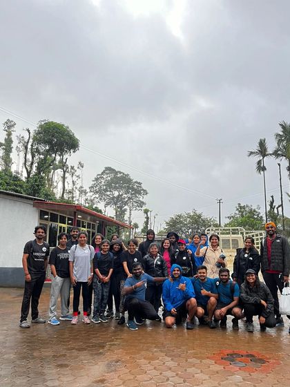The group getting ready at the homestay before starting the Bandaje trek.