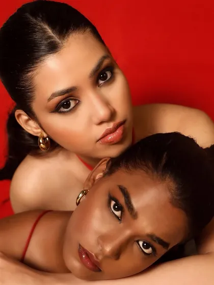 Another composition from the same shoot. The posing and makeup work together to create a visually striking and artistic image.