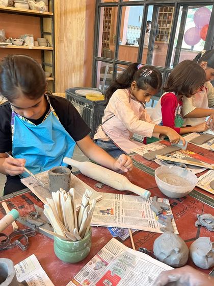 With rolling pins, clay, and a bit of water, our campers are all set for a creative session. We provide all the tools and guidance needed for them to bring their imaginative ideas to life.