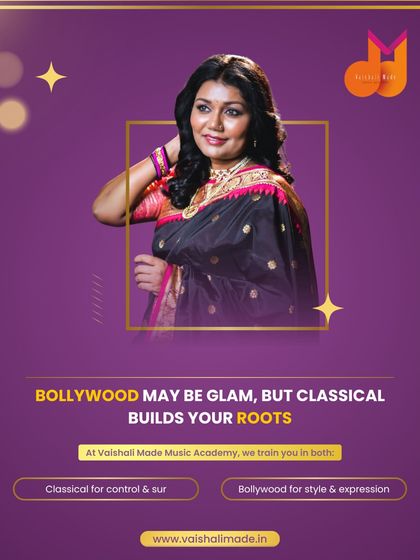 Bollywood may be glam, but classical builds your roots. At my academy, we train you in both, giving you classical control for your 'sur' and Bollywood style for your expression.
