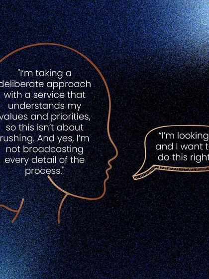 The empowered response: "I'm looking... and I want to do this right." This communicates that you are taking a deliberate, thoughtful approach with a service that understands your values.