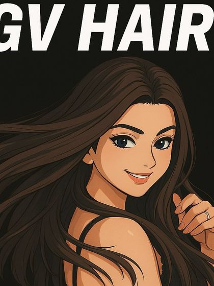 A final Ghibli-style portrait, showcasing beautiful, flowing hair and a happy, confident client.
