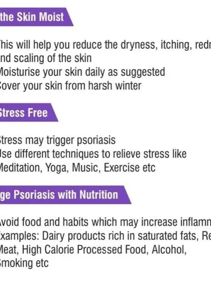 Lifestyle factors play a crucial role in managing psoriasis. We guide patients on keeping skin moisturized, managing stress through techniques like meditation, and making nutritional choices that reduce inflammation.