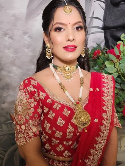 The final look for our lovely party makeup client. Her skin is radiant, and the makeup is perfectly balanced to enhance her natural features, ensuring she looks stunning throughout the event.