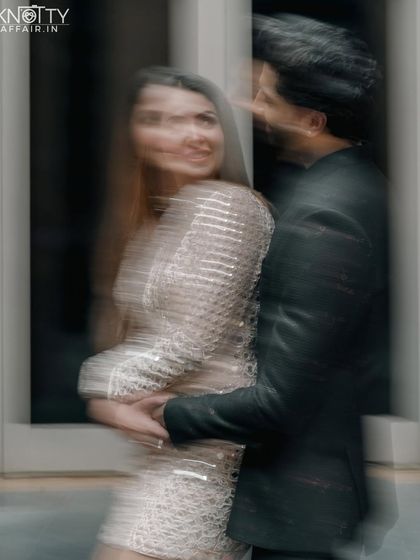 An artistic motion blur effect to convey a sense of a fleeting, dreamlike moment. This creative technique adds a touch of abstract beauty to Malvika and Pranav's pre-wedding gallery.