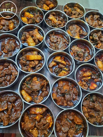 A big batch of buff and pork curry ready for my tiffin subscribers. This is a hearty and flavourful option for a satisfying non-veg meal.