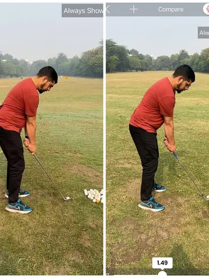 An in-person lesson with an online student from Kashmir. The before and after shows the immediate improvement in his setup and posture.