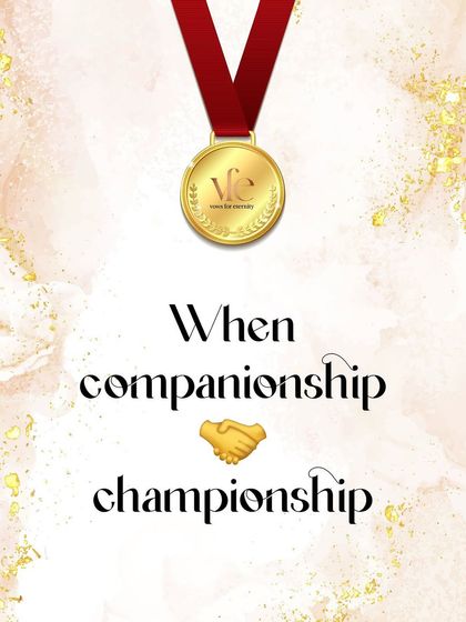 When companionship becomes championship. This is the goal: a partnership that feels like a winning team.