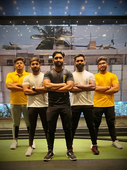 The lions of Dhanu's Gold Fitness. This is a part of our dedicated team of trainers, ready to guide you on your fitness journey.