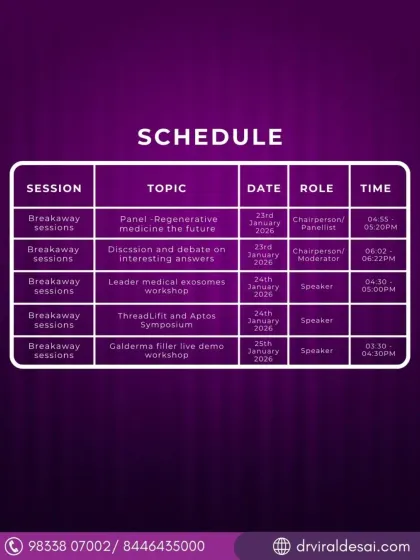 A look at my packed schedule for AESURG 2026. My sessions covered a range of topics from regenerative medicine and threadlifts to live demonstrations of advanced filler techniques.