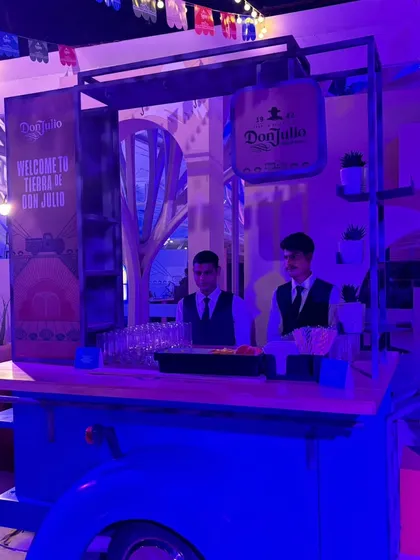 For the Don Julio event, we also utilized a branded mobile bar cart. This smaller, secondary station allowed for better guest flow and provided an additional point of service at the large venue.