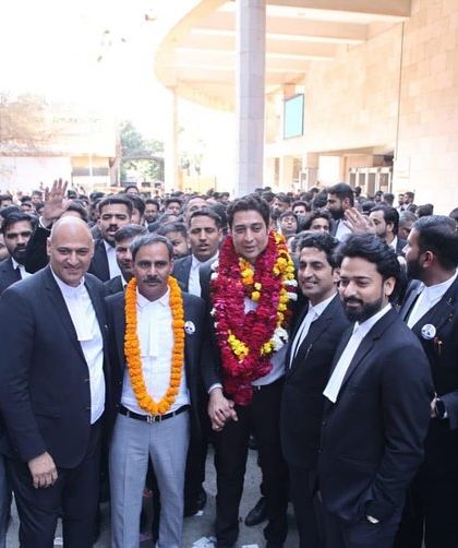 Surrounded by a large group of fellow lawyers on my nomination day. Seeing so many colleagues from the legal community come out to support my candidacy for the RCBA was an unforgettable experience.