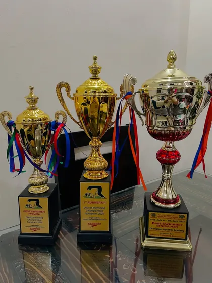 A glimpse of the hardware my swimmers have earned. These trophies represent countless hours of dedication and are a testament to our results-driven training approach at state and district level championships.