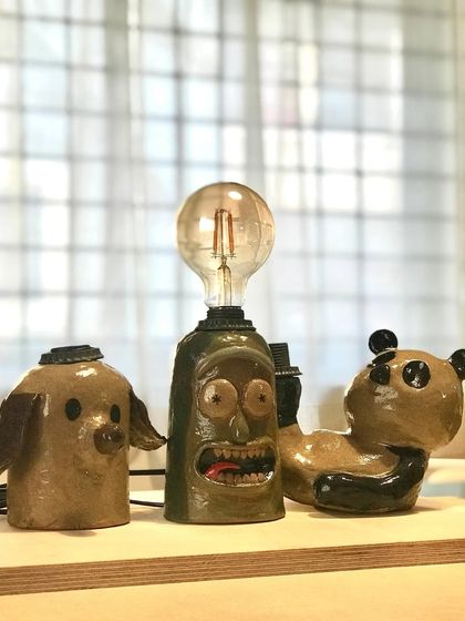 From Pickle Rick to a sleepy panda, our lamp-making workshop is a place for your imagination to run wild. These creations show just how much fun our students have bringing their favorite characters to life.