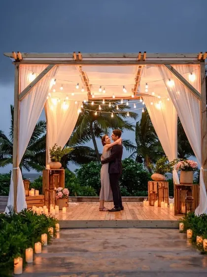 A perfect proposal against the dramatic backdrop of the Mumbai monsoon. I help plan and capture these once-in-a-lifetime moments, ensuring the setup, lighting, and atmosphere are just right for when you pop the question. This shot shows how we can turn even a rainy day into a cinematic memory.