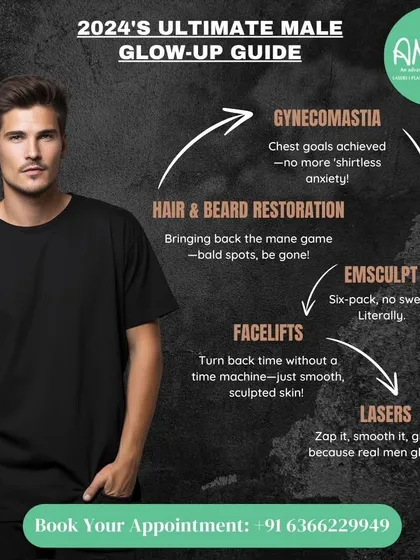 We provide a comprehensive suite of aesthetic solutions specifically for men. From treating gynecomastia and restoring hair to non-surgical facelifts and Emsculpt muscle toning, our treatments are designed to enhance masculine features with precision and subtlety.