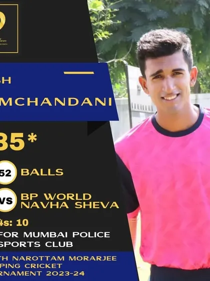 A dominant 85 not out from Yash Ramchandani in the Shipping Shield tournament.