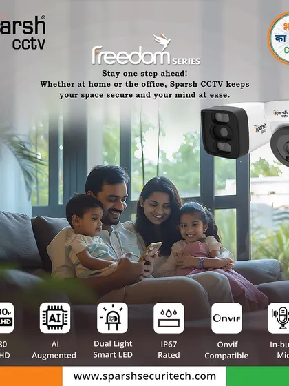 The ultimate goal of security is freedom. Our Freedom Series cameras, featuring 1080p FullHD resolution and AI-augmented intelligence, are designed to give you peace of mind, whether you are at home or the office.