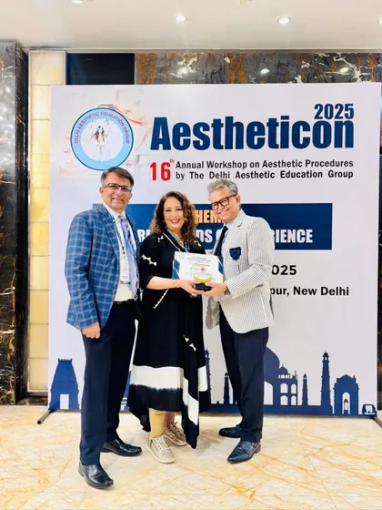 Receiving my certificate of appreciation for speaking and demonstrating at Aestheticon 2025.