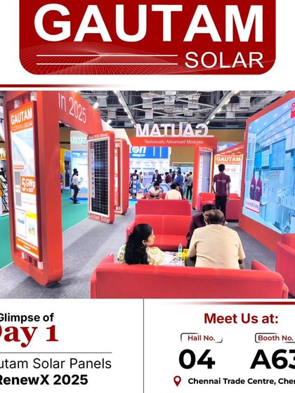 A view of our booth at RenewX 2025 in Chennai, where we displayed our latest solar panels and engaged with visitors about our technology.