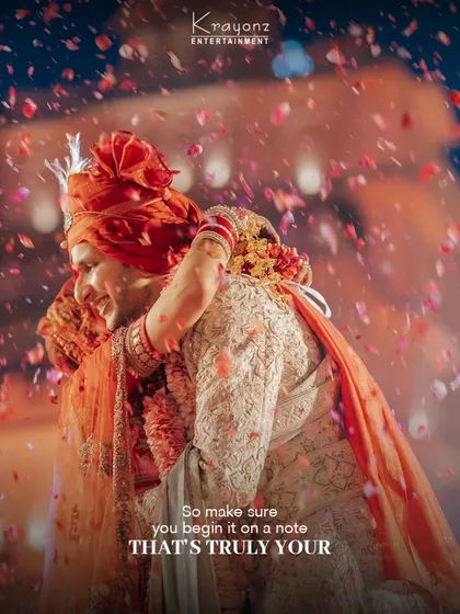 Beyond the grandeur and the decor, a wedding is about pure, unscripted emotion. This embrace, showered in petals, is the kind of timeless memory we strive to create for every couple.