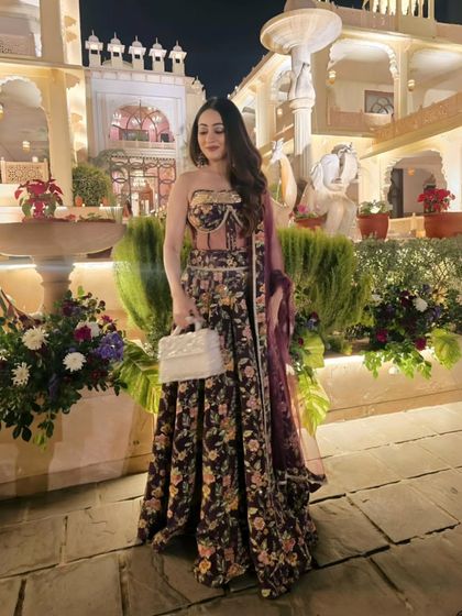Another angle of my Jaipur night look. The heritage location and beautiful decor inspired this traditional yet modern outfit choice.