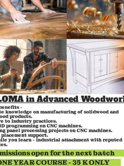 An overview of the course benefits for our Diploma in Advanced Woodworking, including industry exposure, placement support, and hands-on CNC training.