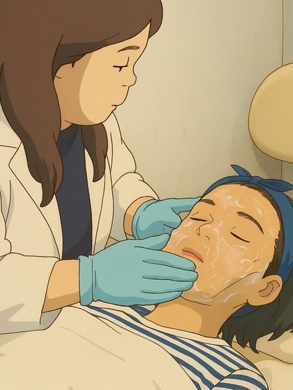 Even in a Ghibli-inspired parallel world, our dedication to giving you a dreamy glow remains the same. This artistic take shows our cosmetologists working their magic.