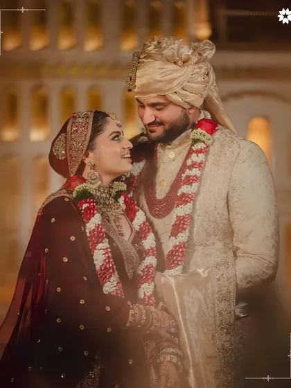 A beautiful portrait of a couple on their wedding day. We are honoured to be a part of such significant moments, providing a culinary backdrop that is as memorable as the day itself.