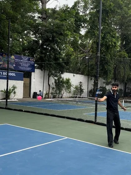 This is what it’s all about. A player on the court, focused on the next shot. Our new outdoor courts in Sector 15 are built for this exact moment of concentration and action.