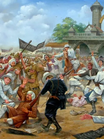 This oil on canvas painting is my humble tribute to the great freedom fighter, Punjab Kesari Lala Lajpat Rai. I aimed to capture the intensity and sacrifice of the Indian freedom struggle, using a realistic style to bring this historical moment to life.