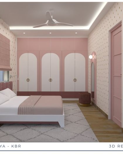 A duplicate of ID 17, this render highlights the cohesive design of the kid's room, with matching door and wardrobe styles and a consistent color scheme.