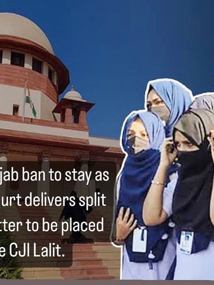 The Supreme Court delivered a split verdict on the Karnataka hijab ban in educational institutions. With the two judges disagreeing, the matter was referred to a larger bench, leaving the ban in place for the time being.