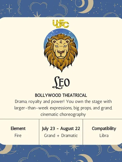 Leo, you own the stage with Bollywood theatricals. Your style is grand and dramatic, with larger-than-life expressions and big, cinematic choreography.