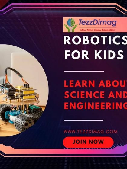 An advertisement for our Robotics for Kids program, where they can learn about science and engineering in a fun, hands-on way.