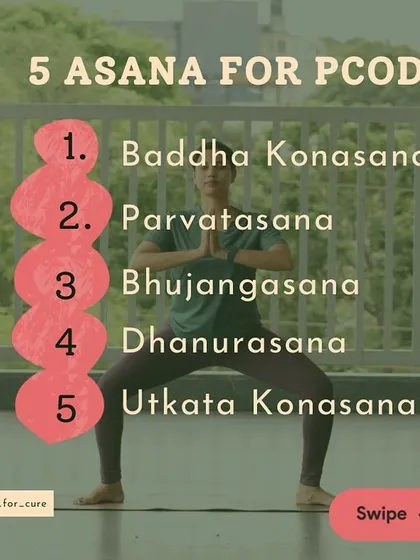 An Introduction to 5 Key Asanas for PCOD. Polycystic Ovary Disease can be managed with a consistent yoga practice. This is a quick look at five beneficial poses, including Baddha Konasana and Bhujangasana, which I teach to help regulate hormones and improve pelvic health.