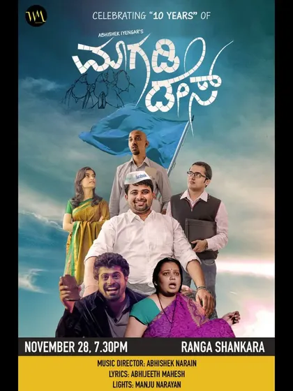 For over a decade, our political satire "Magadi Days" has been making audiences laugh and think. This poster celebrates its 10-year journey, a testament to our commitment to creating relevant and long-lasting theatre.