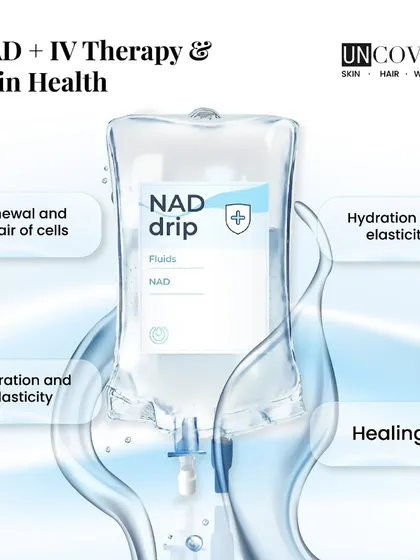 Beyond the glow, we focus on long-term skin health. Our NAD+ IV Therapy is designed for deep cellular benefits, promoting renewal, repair, hydration, and elasticity for truly healthy skin.