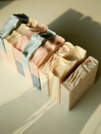 A lineup of soaps that feel like butter on your skin, thanks to the nourishing oils and butters I use.