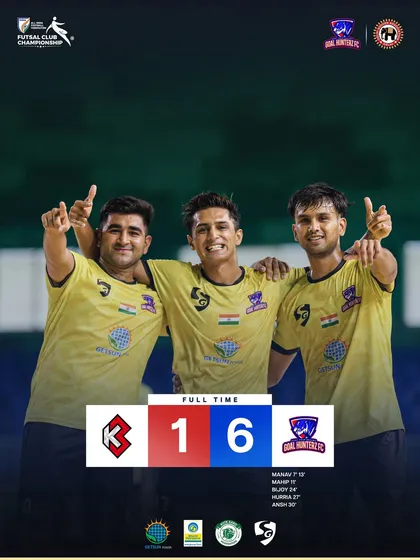 The final score of our 6-1 victory in the third group stage match.