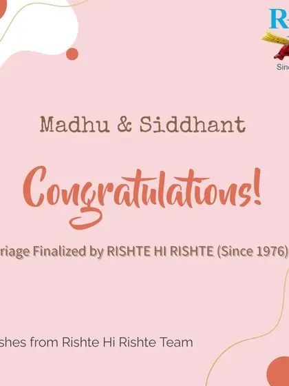 Our warmest congratulations to Madhu and Siddhant. It is a privilege to see our clients begin their happily ever after.